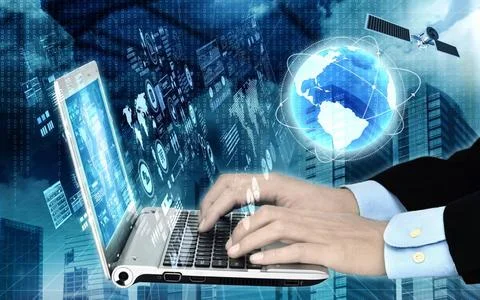  internet Programming Conceptual image of internet virtual data programmin... Stockfoto's