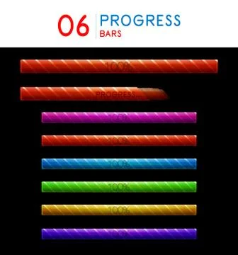 Internet prograss bar elements set, web page load interface designs. Download 스톡 일러스트