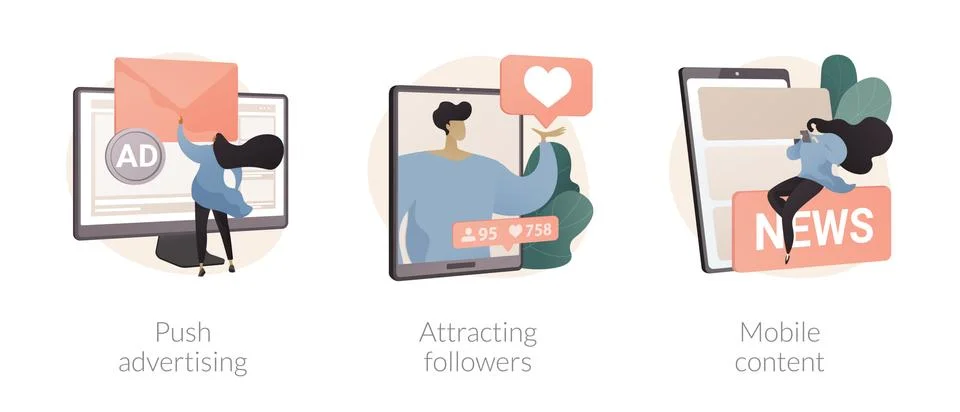 Internet promotion abstract concept vector illustrations. 스톡 일러스트