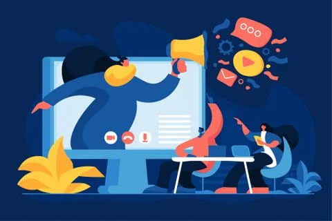 Internet promotion, e learning vector illustration Stockillustratie