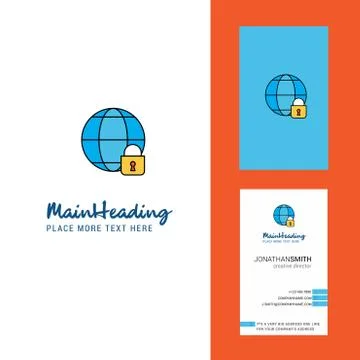 Internet protected Creative Logo and business card. vertical Design Vector イラスト素材