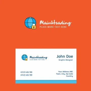 Internet protected logo Design with business card template. Elegant corporate Stock-Illustration