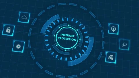 Internet protection and cyber security business blue background Stock Footage 285561265
