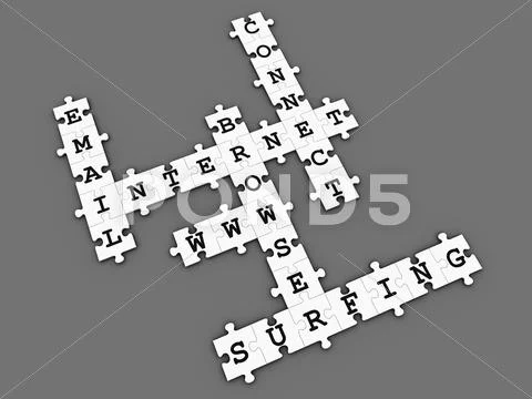 Internet - Puzzle Crossword Game (dark) Stock Illustration