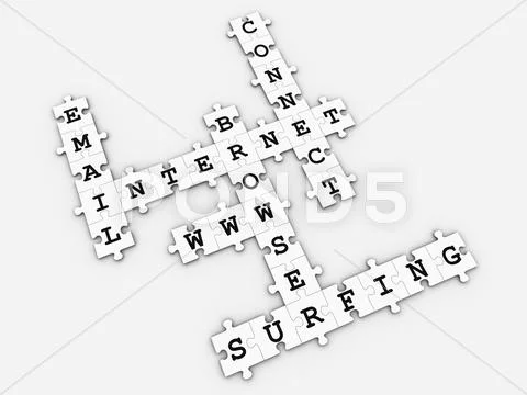 Internet - Puzzle Crossword game Stock Illustration