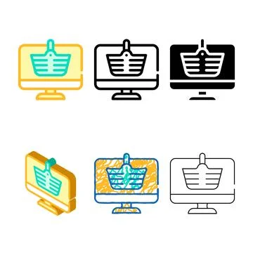 Internet range shopping color icon vector flat Stock Illustration
