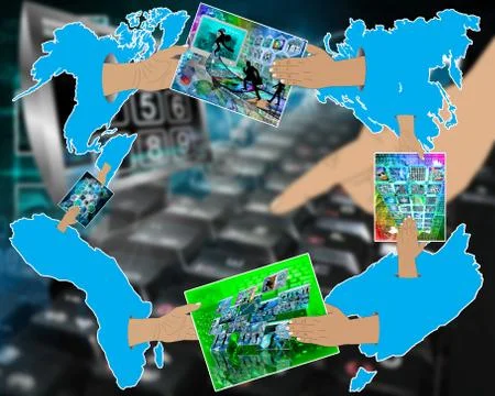 Internet reduces the distance Illustrazione stock