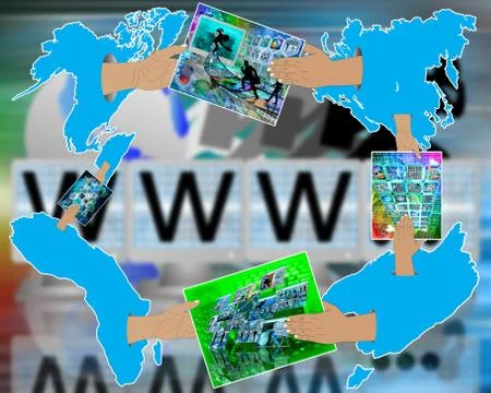 Internet reduces the distance Illustrazione stock