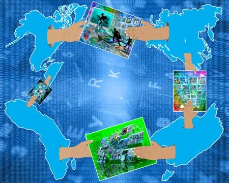 Internet reduces the distance Illustrazione stock