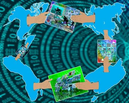 Internet reduces the distance Illustrazione stock