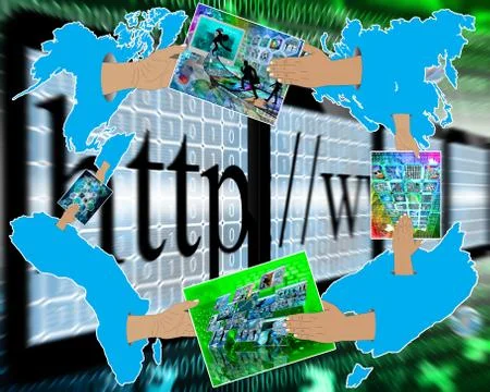 Internet reduces the distance Illustrazione stock