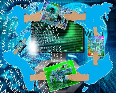 Internet reduces the distance Illustrazione stock