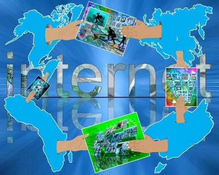 Internet reduces the distance Stock Illustration