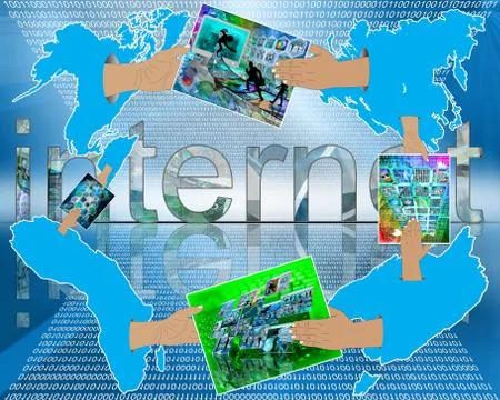 Internet reduces the distance Illustrazione stock