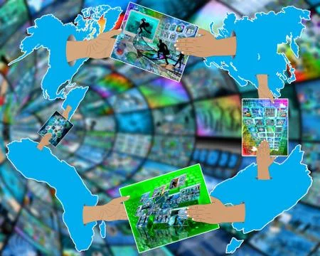 Internet reduces the distance Stock Illustration