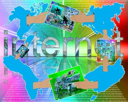 Internet reduces the distance Illustrazione stock