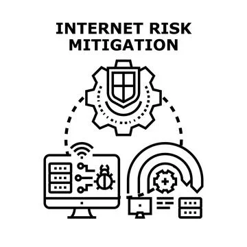 Internet risk mitigation concept for data security Stock Illustration