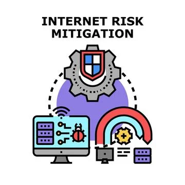Internet risk mitigation concept for data security Stock Illustration