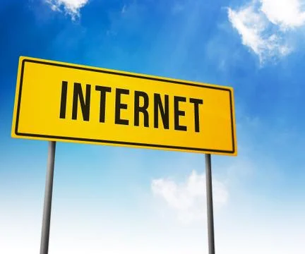 Internet on road sign Stockillustratie