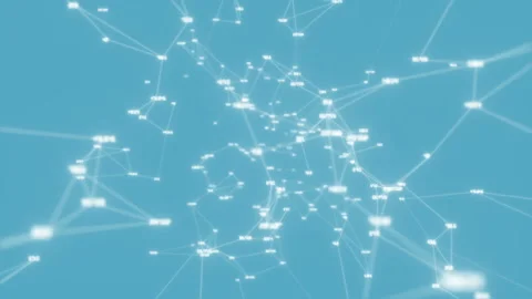 Internet rotation.3D abstract digital wave of glowing particles and wireframe Stock Footage 100188969