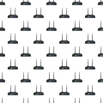 Internet router devices creating a seamless network pattern Stock Illustration