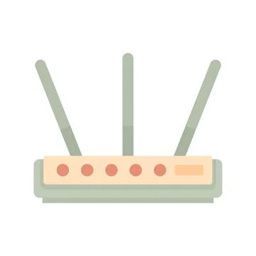 Internet router icon flat isolated Stock Illustration