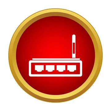 Internet router icon for network connection and wireless communication Stock Illustration