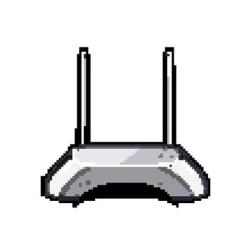 Internet router pixel art vector illustration Stock Illustration