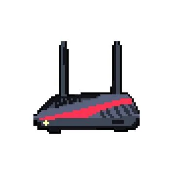 Internet router pixel art vector illustration Stock Illustration