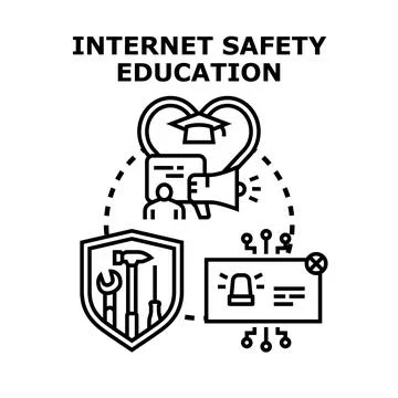 Internet safety education concept developing online security skills Stock-Illustration
