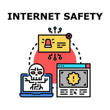Internet safety protecting personal data from cyber threats Stock Illustration