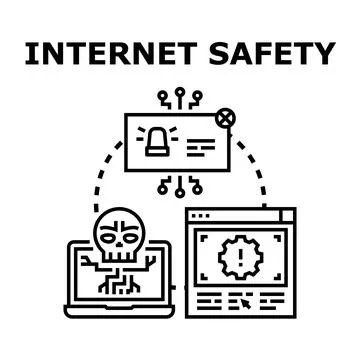 Internet safety protecting personal data from cyber threats Stock Illustration