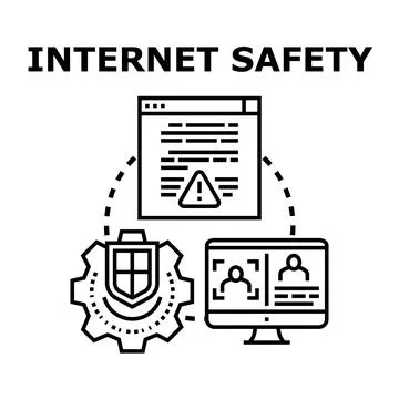 Internet safety protecting personal data online concept Stock Illustration