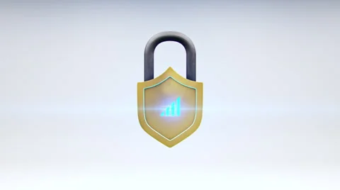 Internet Safety Shield and Network Security Lock Animation Stock-Footage 37303154