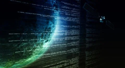 Internet Satellite Connection Stock Illustration