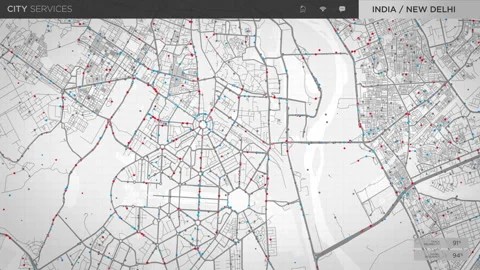 Internet satellite navigation system is following multiple gps signals on a map Video stock 292631791