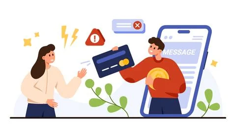 Internet Scam Warning With Mobile Phone Concept Stock Illustration