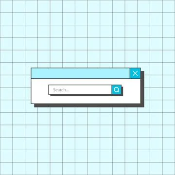 Internet Search bar on computer tab Stock Illustration