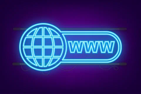 Internet search bar. Cursor neon icon. Internet window. Search bar icon Stock-Illustration