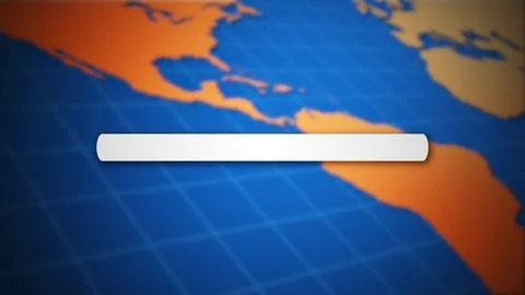 Internet search bar on world map 库存插图