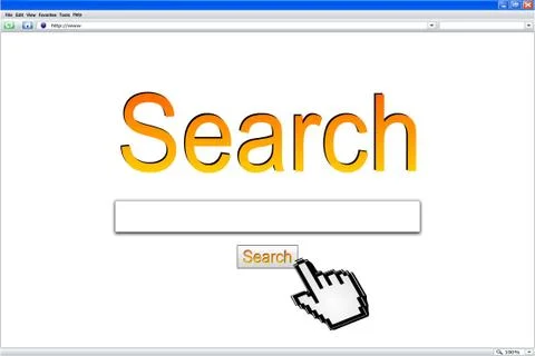 Internet Search engine browser window Fotos Stock