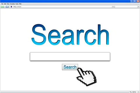 Internet Search engine browser window 库存照片