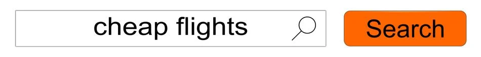 Internet Search engine with cheap flights - illustration Stock Illustration