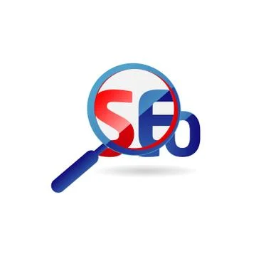 Internet Search Engine Optimization Expose Magnifying Logo Sign Symbol Icon Stock Illustration