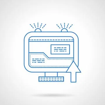 Internet search flat blue line vector icon Illustrazione stock