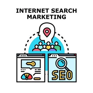 Internet search marketing optimization for online business Stock Illustration