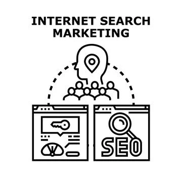 Internet search marketing optimization for online business Stock Illustration