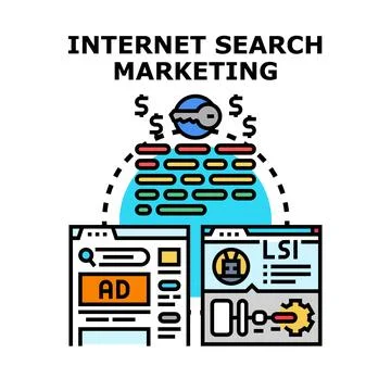 Internet search marketing optimizing website promotion strategies Stock Illustration