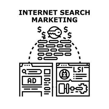 Internet search marketing optimizing website promotion strategies Stock Illustration