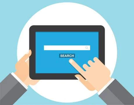 Internet search page on the tablet computer Stock Illustration